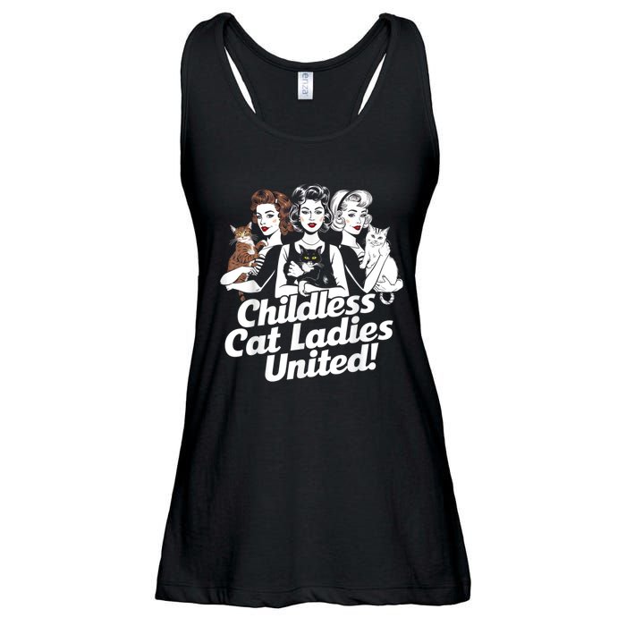 Childless Cat Ladies United Funny Democrat Political Ladies Essential Flowy Tank