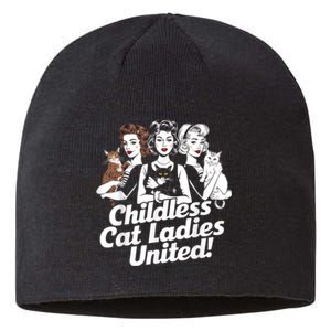 Childless Cat Ladies United Funny Democrat Political Sustainable Beanie