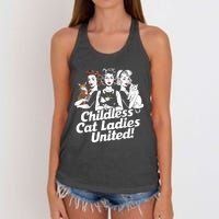 Childless Cat Ladies United Funny Democrat Political Women's Knotted Racerback Tank