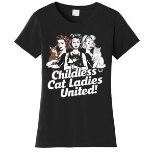 Childless Cat Ladies United Funny Democrat Political Women's T-Shirt