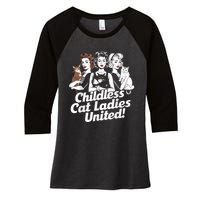 Childless Cat Ladies United Funny Democrat Political Women's Tri-Blend 3/4-Sleeve Raglan Shirt