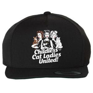 Childless Cat Ladies United Funny Democrat Political Wool Snapback Cap