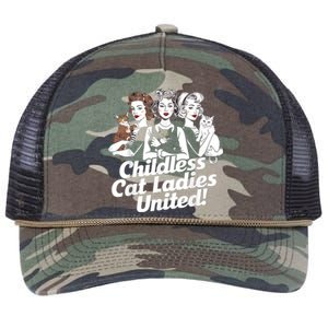 Childless Cat Ladies United Funny Democrat Political Retro Rope Trucker Hat Cap