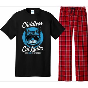 Childless Cat Ladies Vote Blue In November Democrats Liberal Gift Pajama Set