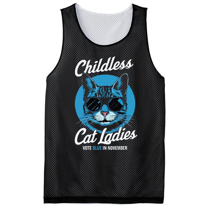 Childless Cat Ladies Vote Blue In November Democrats Liberal Gift Mesh Reversible Basketball Jersey Tank