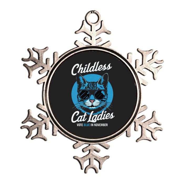 Childless Cat Ladies Vote Blue In November Democrats Liberal Gift Metallic Star Ornament