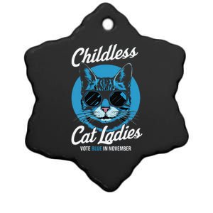 Childless Cat Ladies Vote Blue In November Democrats Liberal Gift Ceramic Star Ornament