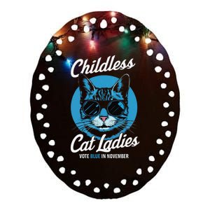 Childless Cat Ladies Vote Blue In November Democrats Liberal Gift Ceramic Oval Ornament