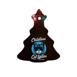 Childless Cat Ladies Vote Blue In November Democrats Liberal Gift Ceramic Tree Ornament