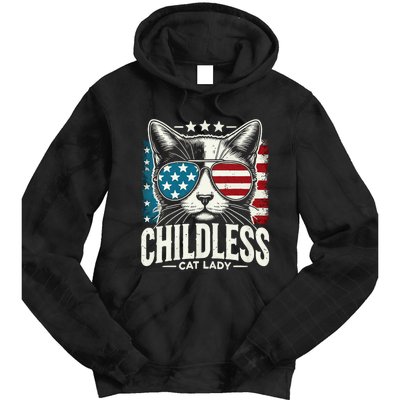 Childless Cat Lady 2024 Tie Dye Hoodie