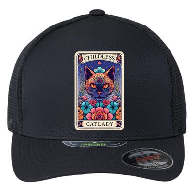 Childless Cat Lady Tarot Card Gift Flexfit Unipanel Trucker Cap