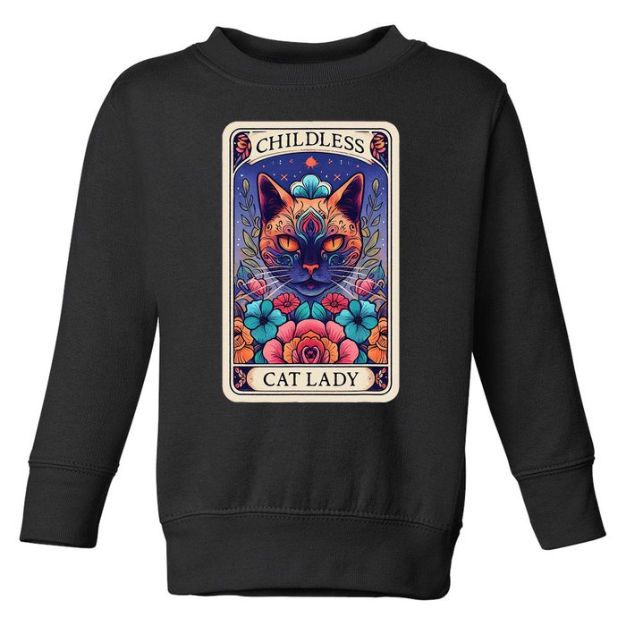 Childless Cat Lady Tarot Card Gift Toddler Sweatshirt