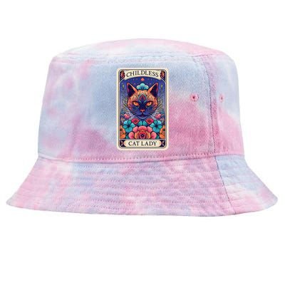 Childless Cat Lady Tarot Card Gift Tie-Dyed Bucket Hat