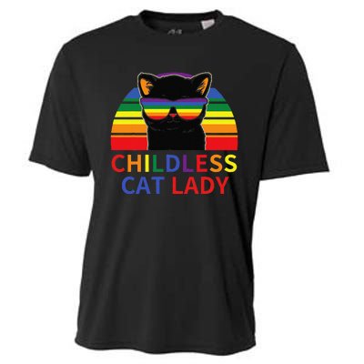 Childless Cat Lady Lgbt Flag Political Voting Election 2024 Gift Cooling Performance Crew T-Shirt