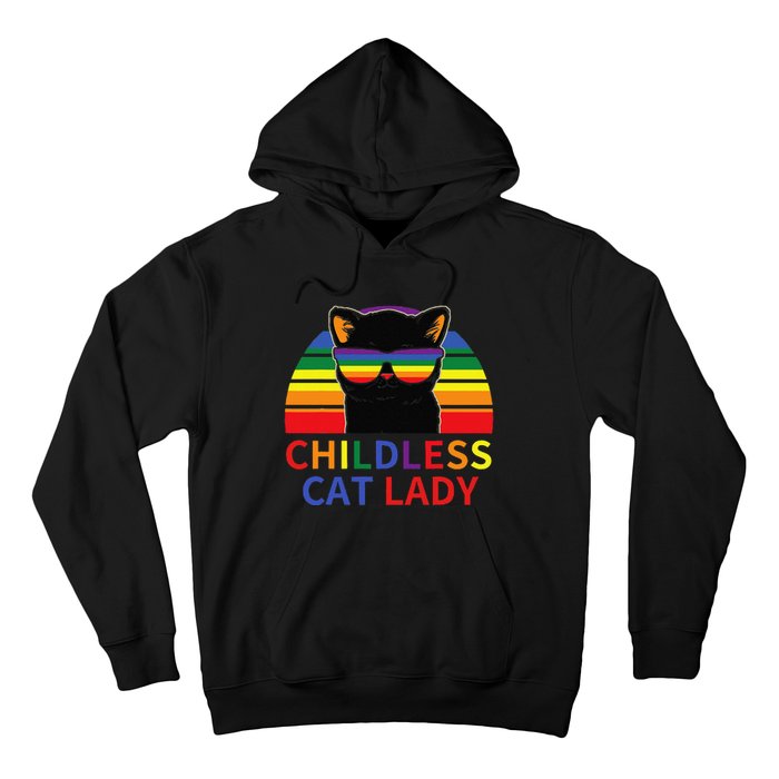 Childless Cat Lady Lgbt Flag Political Voting Election 2024 Gift Hoodie