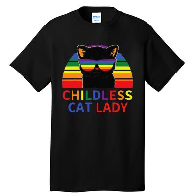 Childless Cat Lady Lgbt Flag Political Voting Election 2024 Gift Tall T-Shirt