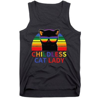 Childless Cat Lady Lgbt Flag Political Voting Election 2024 Gift Tank Top