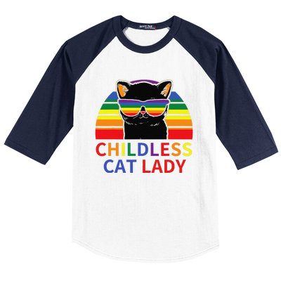 Childless Cat Lady Lgbt Flag Political Voting Election 2024 Gift Baseball Sleeve Shirt