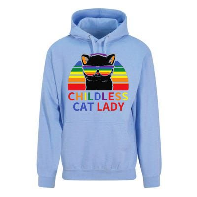 Childless Cat Lady Lgbt Flag Political Voting Election 2024 Gift Unisex Surf Hoodie