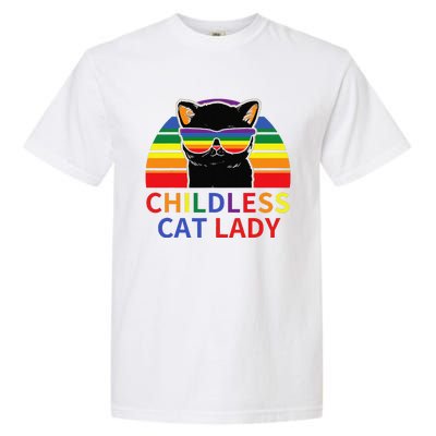 Childless Cat Lady Lgbt Flag Political Voting Election 2024 Gift Garment-Dyed Heavyweight T-Shirt