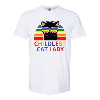 Childless Cat Lady Lgbt Flag Political Voting Election 2024 Gift Softstyle CVC T-Shirt