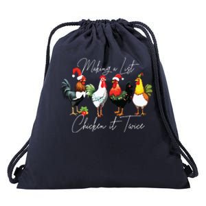 Christmas Chicken Lover Xmas Santa Hat Funny Farm Gift Drawstring Bag