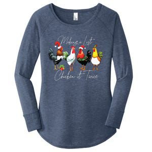 Christmas Chicken Lover Xmas Santa Hat Funny Farm Gift Women's Perfect Tri Tunic Long Sleeve Shirt