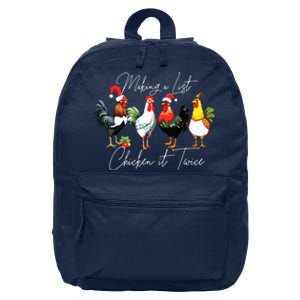 Christmas Chicken Lover Xmas Santa Hat Funny Farm Gift 16 in Basic Backpack