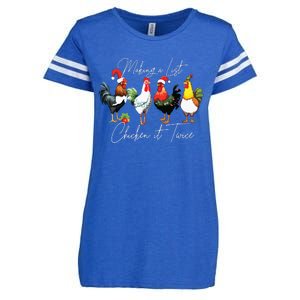 Christmas Chicken Lover Xmas Santa Hat Funny Farm Gift Enza Ladies Jersey Football T-Shirt