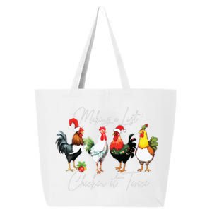 Christmas Chicken Lover Xmas Santa Hat Funny Farm Gift 25L Jumbo Tote