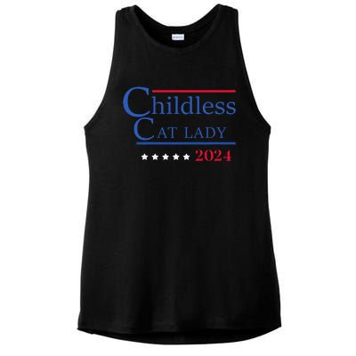 Childless Cat Lady 2024 Ladies Is Voting Kamala Gift Ladies PosiCharge Tri-Blend Wicking Tank