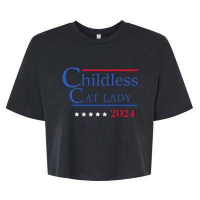 Childless Cat Lady 2024 Ladies Is Voting Kamala Gift Bella+Canvas Jersey Crop Tee