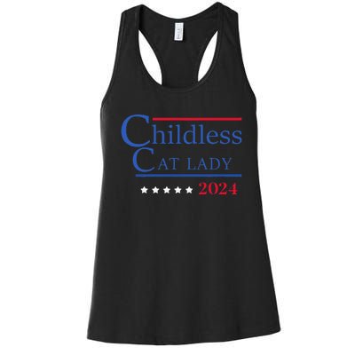 Childless Cat Lady 2024 Ladies Is Voting Kamala Gift Women's Racerback Tank