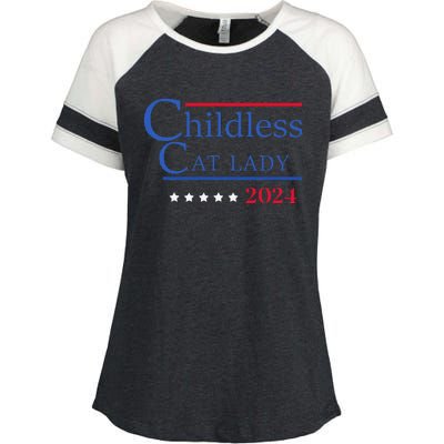 Childless Cat Lady 2024 Ladies Is Voting Kamala Gift Enza Ladies Jersey Colorblock Tee