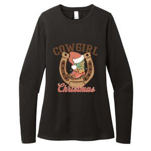 Cowgirl Christmas Lights Boots Funny Xmas Lights Gift Womens CVC Long Sleeve Shirt