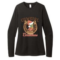 Cowgirl Christmas Lights Boots Funny Xmas Lights Gift Womens CVC Long Sleeve Shirt