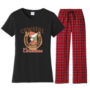 Cowgirl Christmas Lights Boots Funny Xmas Lights Gift Women's Flannel Pajama Set