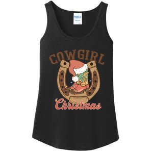 Cowgirl Christmas Lights Boots Funny Xmas Lights Gift Ladies Essential Tank