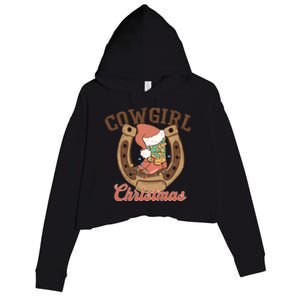 Cowgirl Christmas Lights Boots Funny Xmas Lights Gift Crop Fleece Hoodie