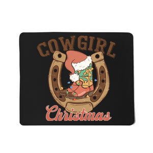 Cowgirl Christmas Lights Boots Funny Xmas Lights Gift Mousepad