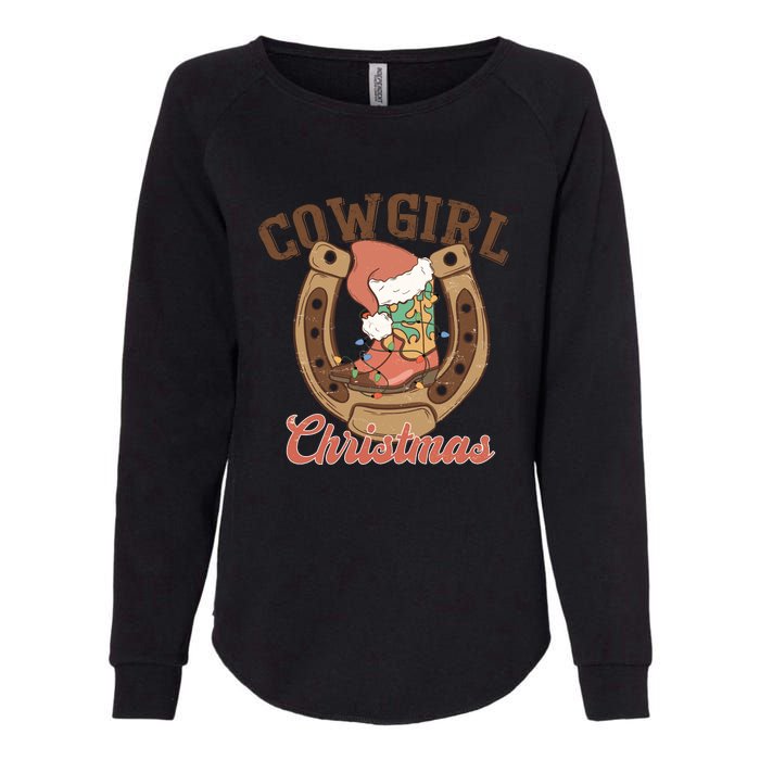 Cowgirl Christmas Lights Boots Funny Xmas Lights Gift Womens California Wash Sweatshirt