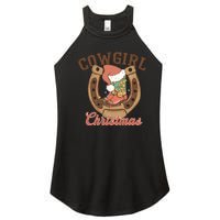 Cowgirl Christmas Lights Boots Funny Xmas Lights Gift Women's Perfect Tri Rocker Tank