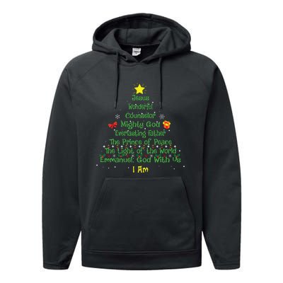 Christian Christmas Lover Bible Names Of Jesus Tree Xmas Performance Fleece Hoodie