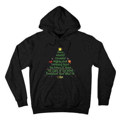 Christian Christmas Lover Bible Names Of Jesus Tree Xmas Hoodie