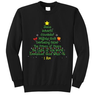 Christian Christmas Lover Bible Names Of Jesus Tree Xmas Sweatshirt