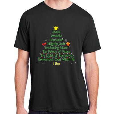 Christian Christmas Lover Bible Names Of Jesus Tree Xmas Adult ChromaSoft Performance T-Shirt