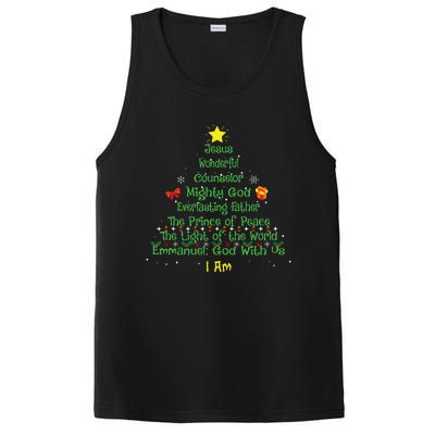 Christian Christmas Lover Bible Names Of Jesus Tree Xmas PosiCharge Competitor Tank