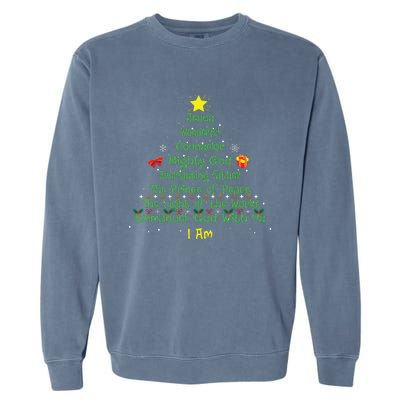 Christian Christmas Lover Bible Names Of Jesus Tree Xmas Garment-Dyed Sweatshirt