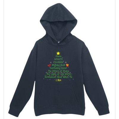 Christian Christmas Lover Bible Names Of Jesus Tree Xmas Urban Pullover Hoodie