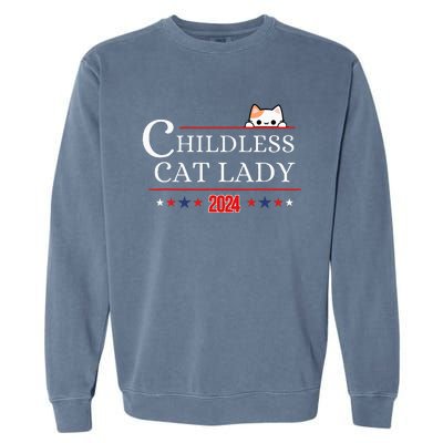 Childless Cat Lady 2024 Garment-Dyed Sweatshirt